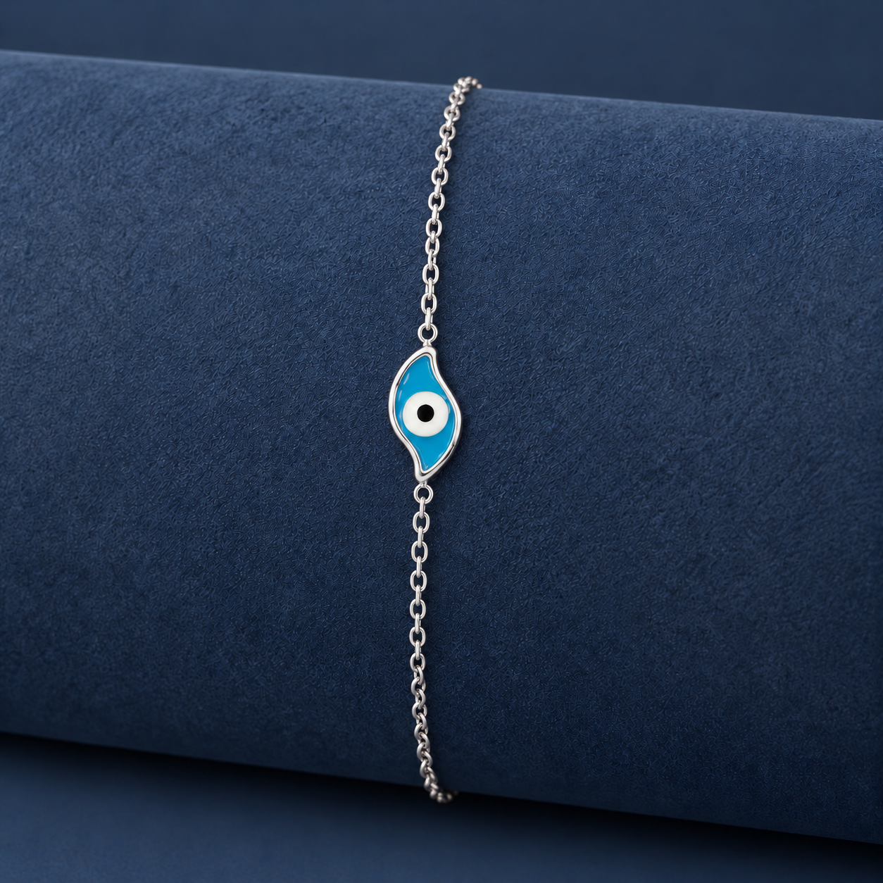 925 Silver Blue Evil Eye Charm Bracelet