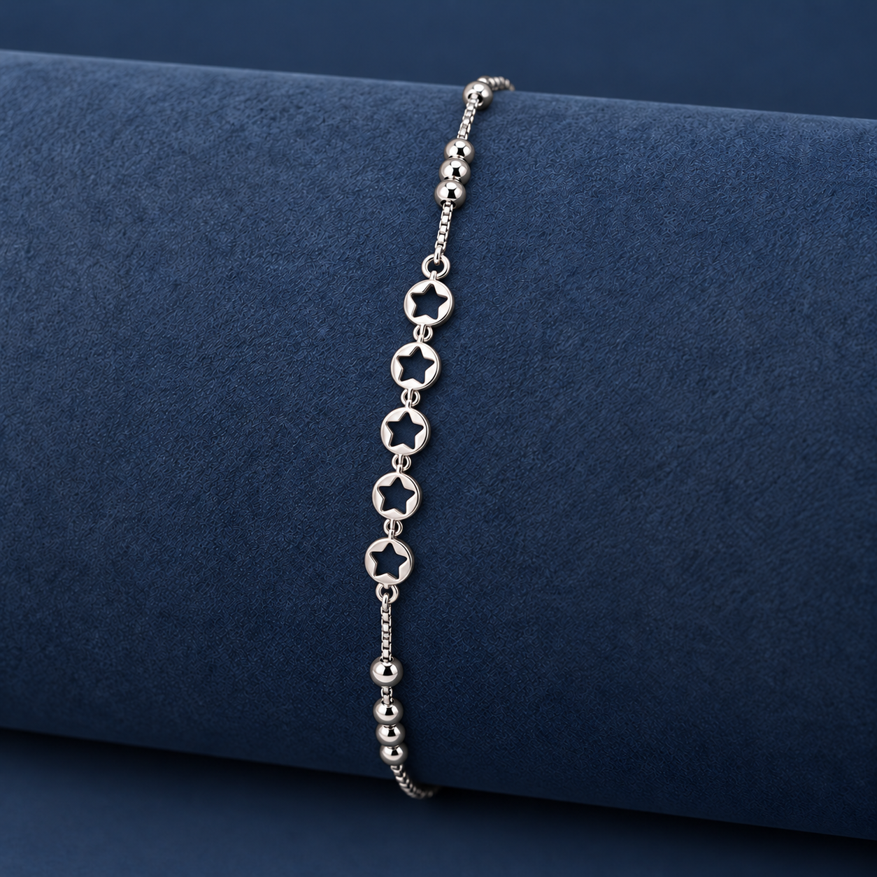 925 Silver Five Star Charm Bracelet