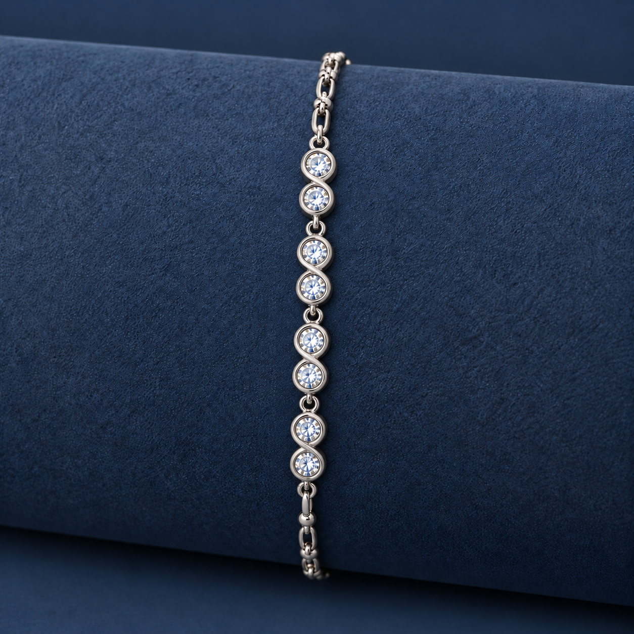 925 Silver Sparkling Double Stone Bracelet