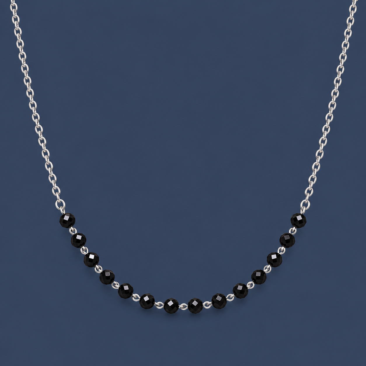 Classic Black Beads 925 Silver Mangalsutra