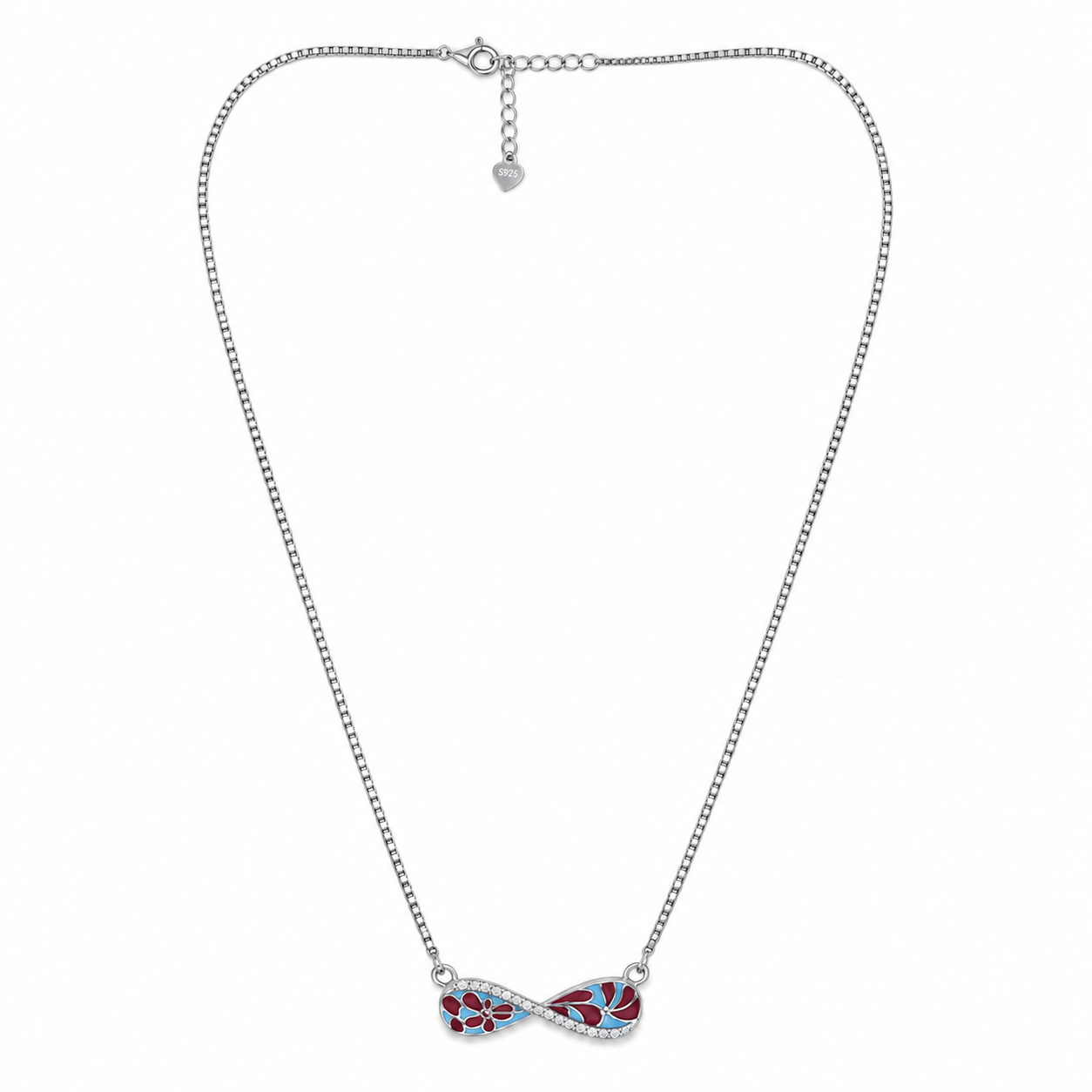 Floral Infinity Silver Necklace