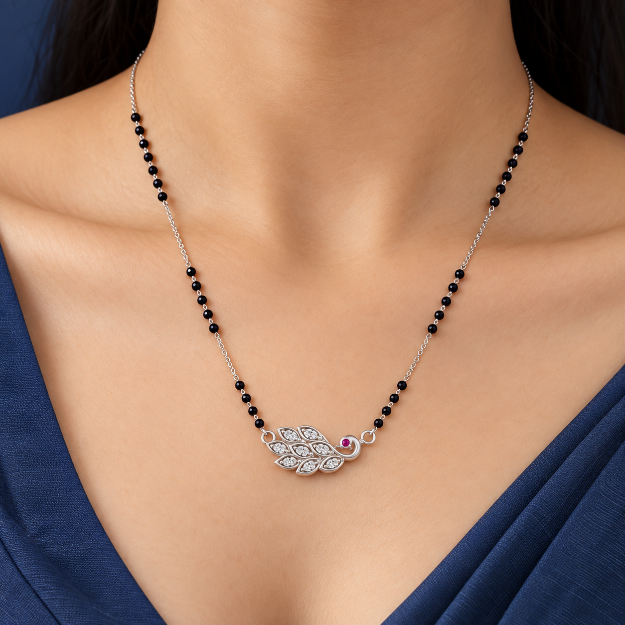 Peacock 925 Silver Mangalsutra