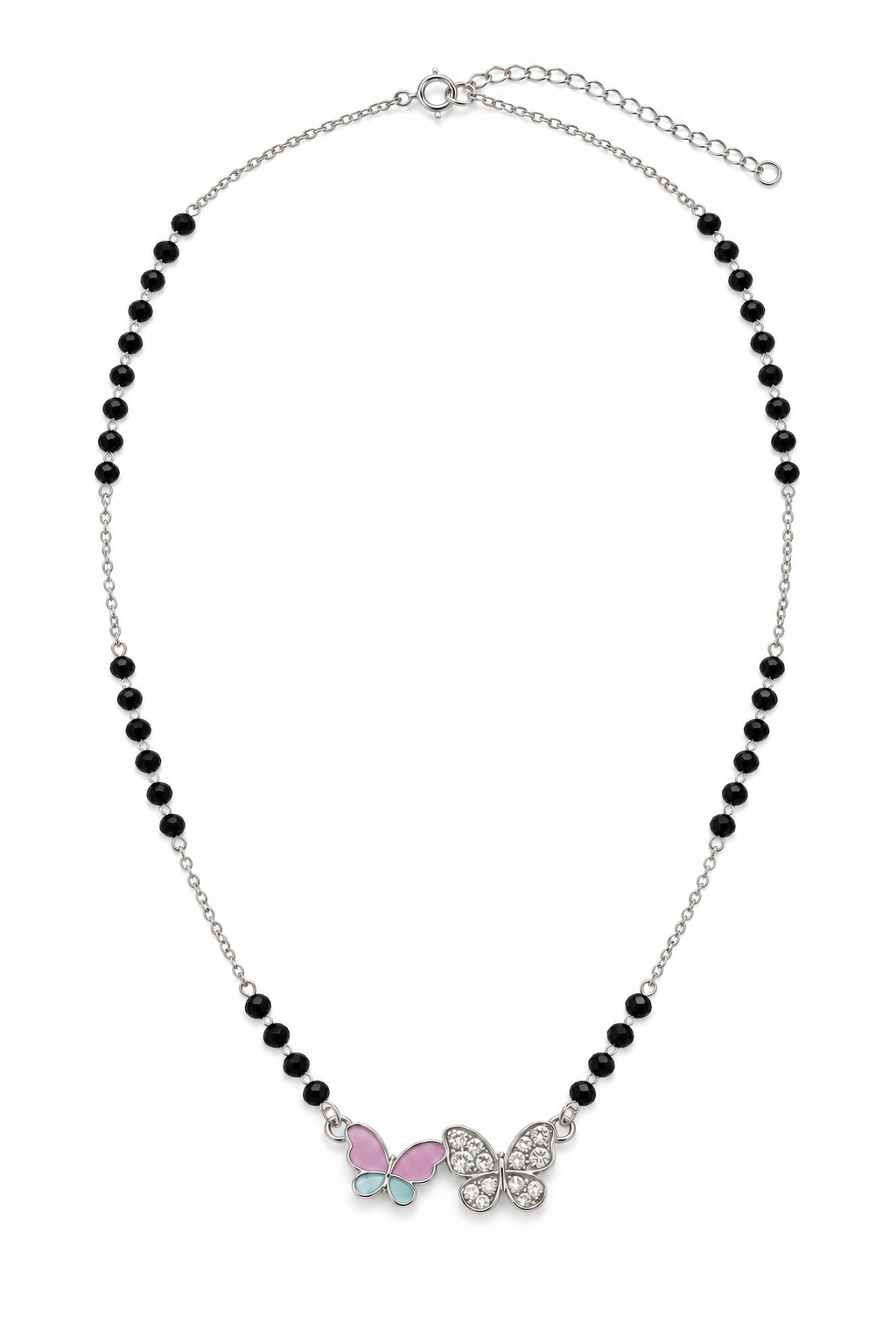 Dual Butterfly 925 Silver Mangalsutra