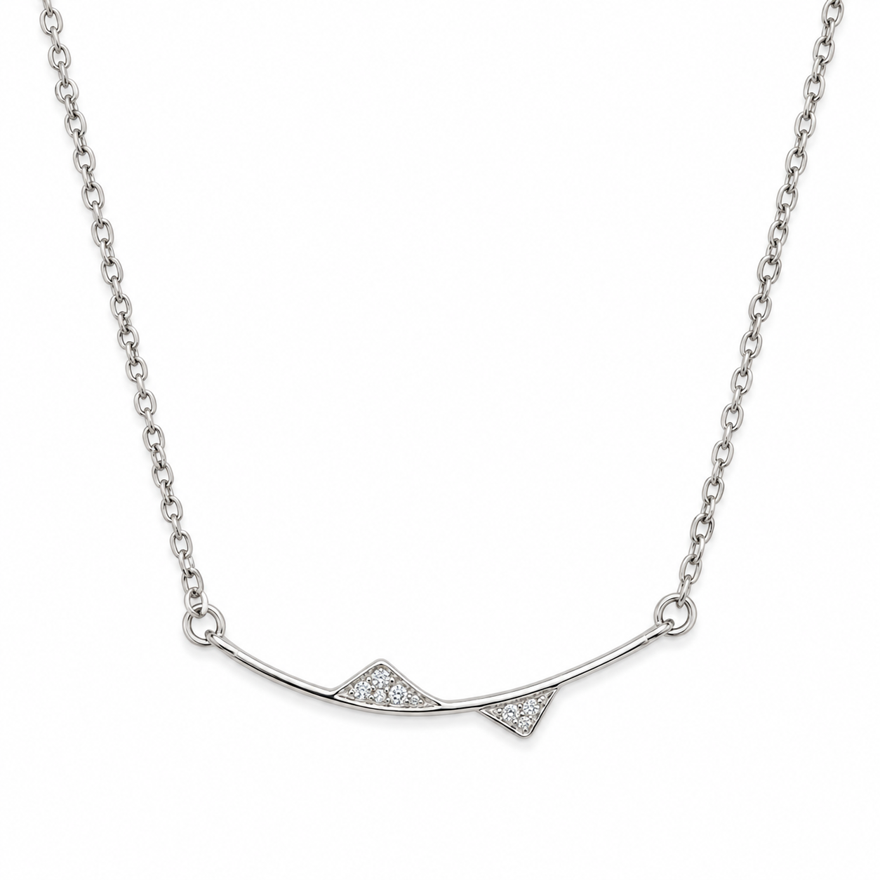 Elegant Curve 925 Silver Necklace