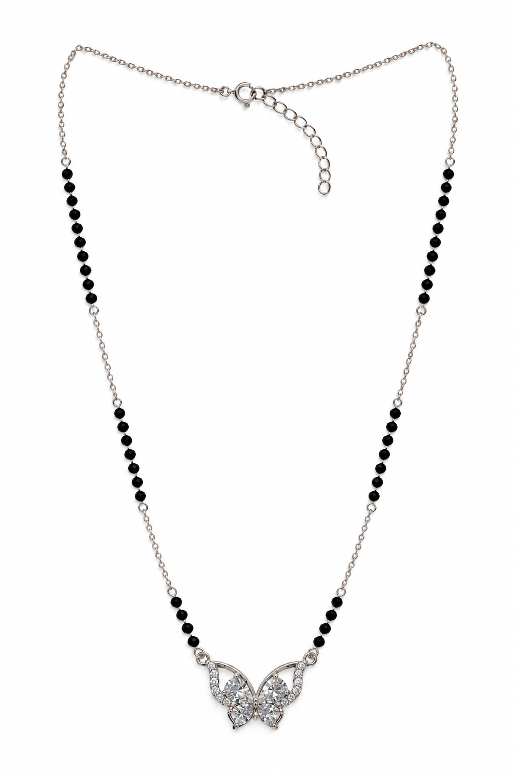 Crystal Wing 925 Silver Butterfly Mangalsutra