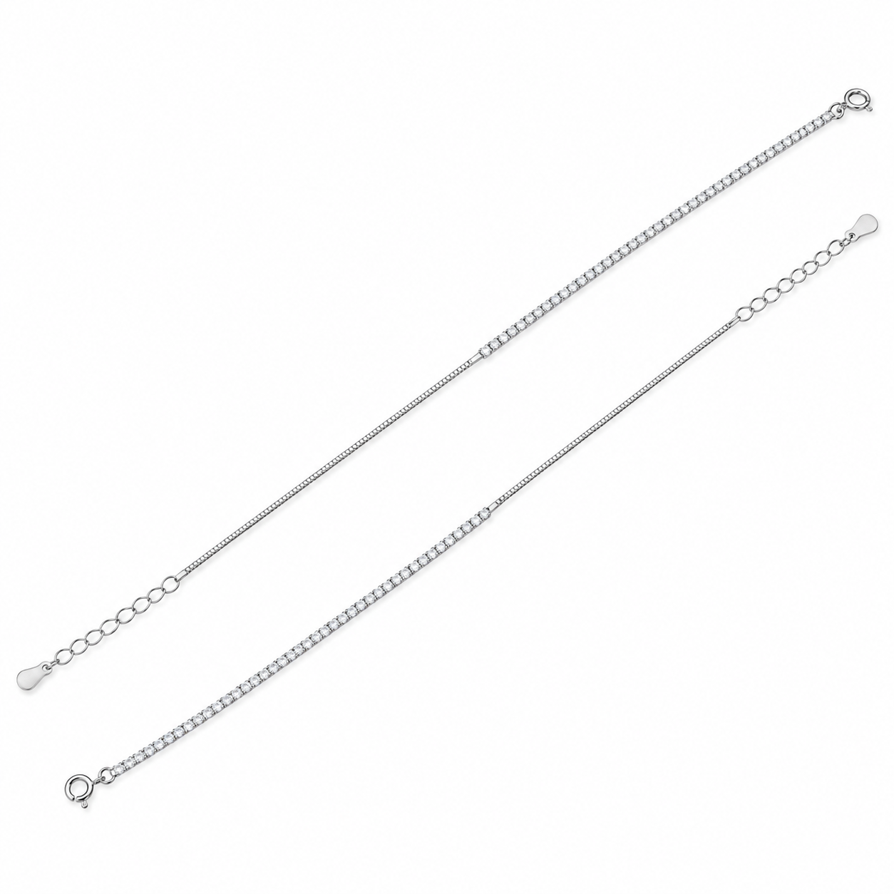 Classic Sparkle 925 Silver Anklet