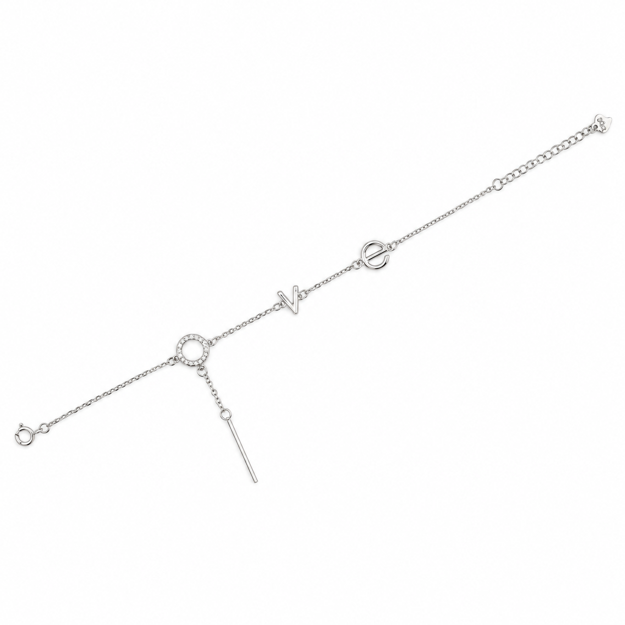 925 Silver Love Letter Charm Bracelet
