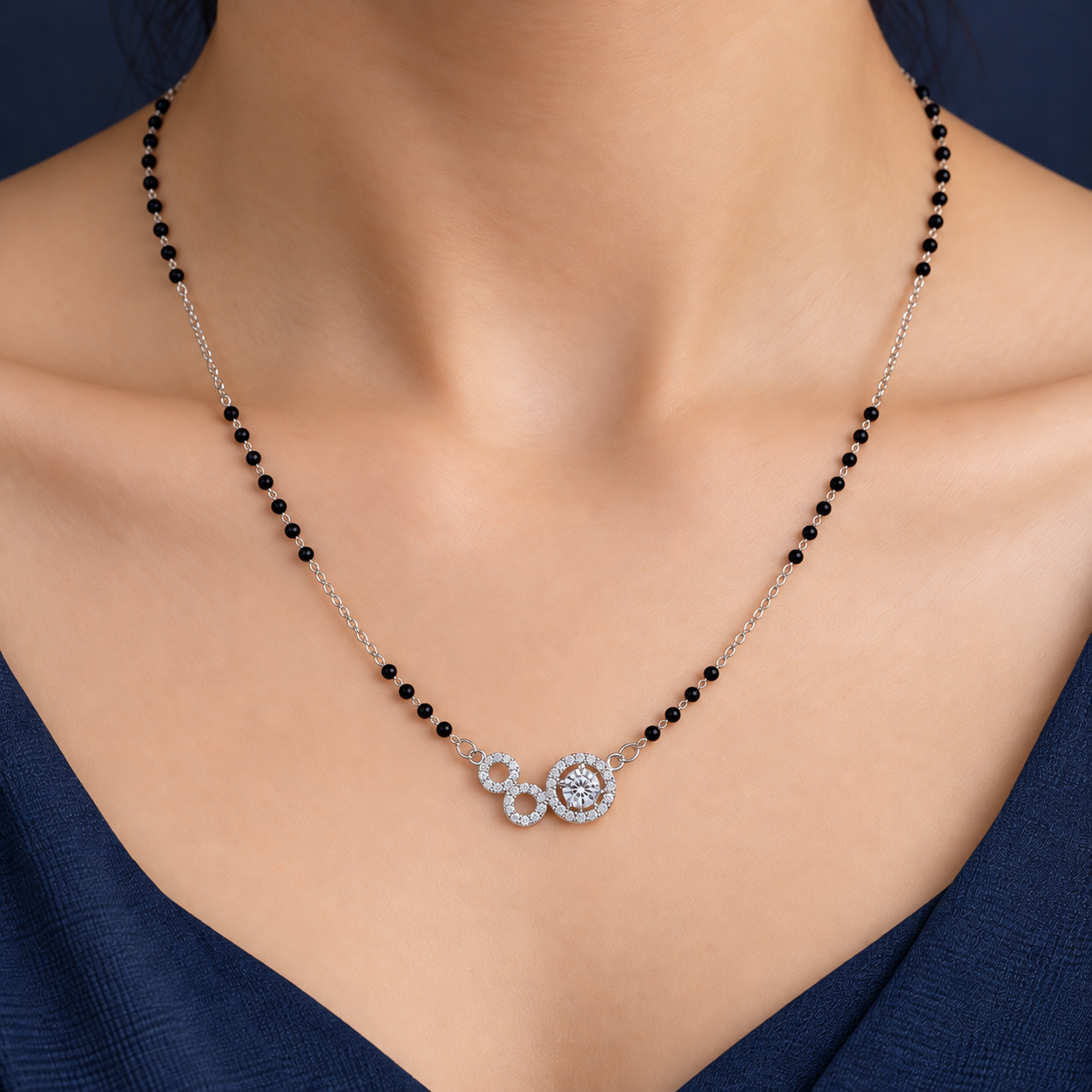 Triple Circle 925 Silver Mangalsutra