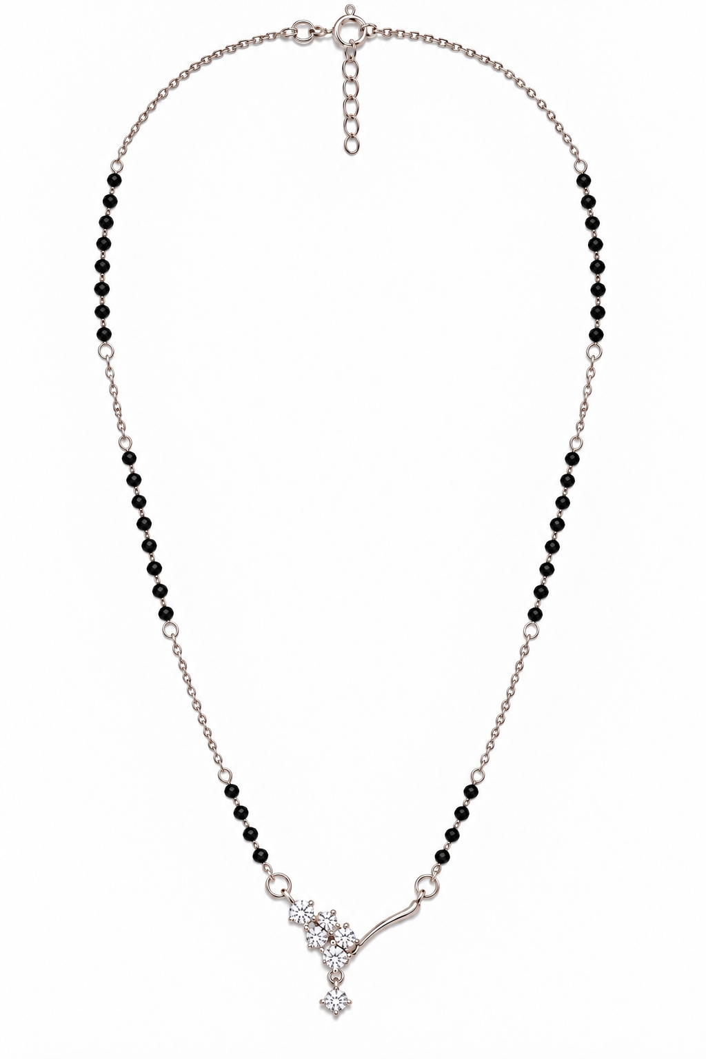 Floral Drop 925 Silver Mangalsutra