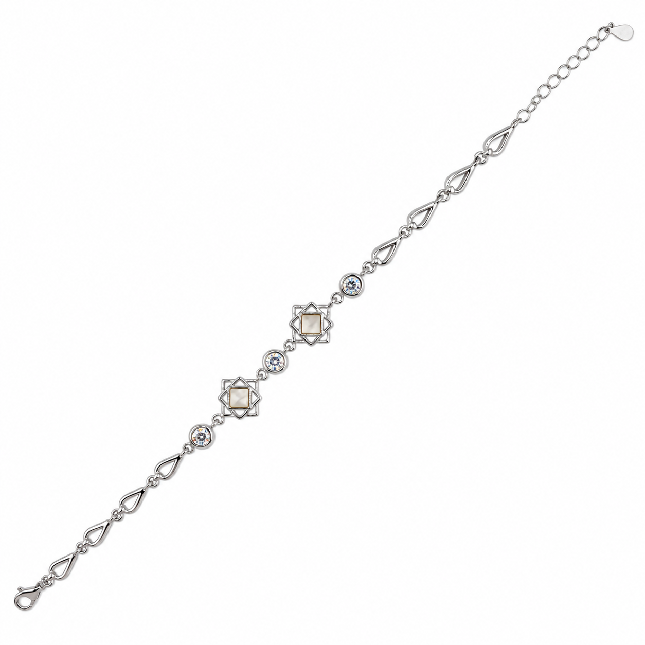 925 Silver Geometric Diamond Motif Bracelet