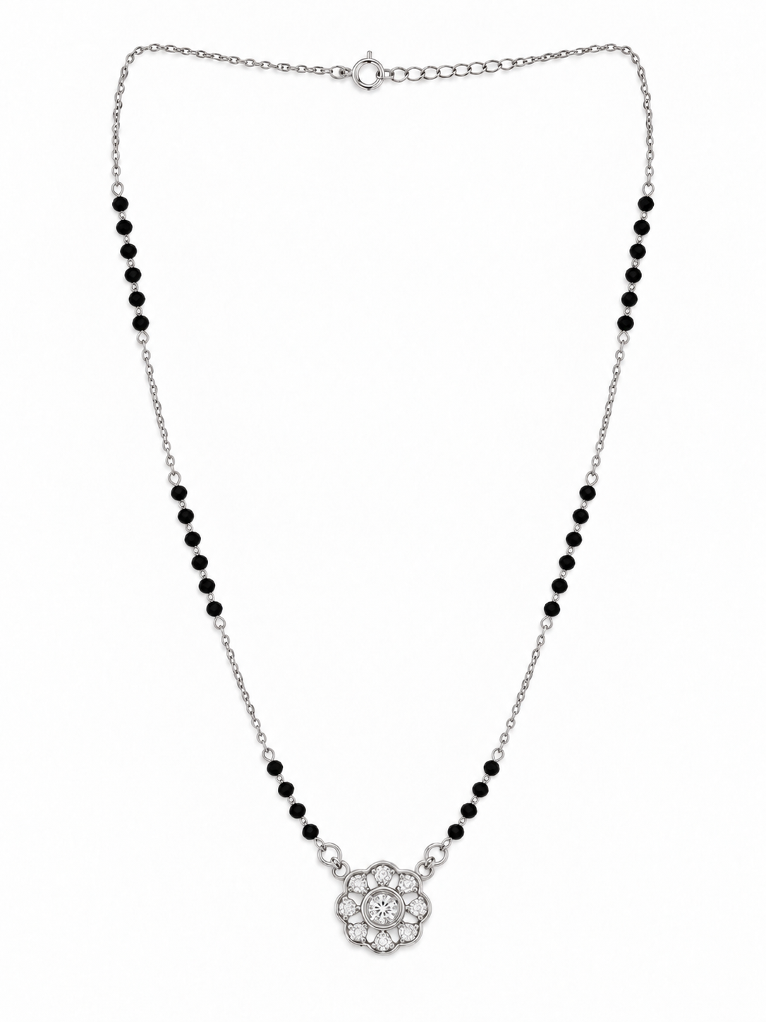 Floral Halo 925 Silver Mangalsutra