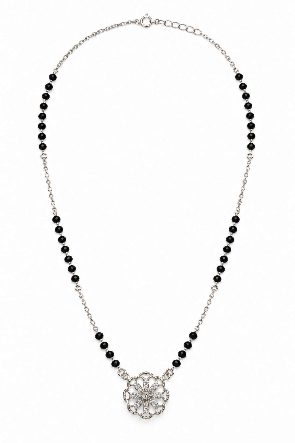Filigree Flower 925 Silver Mangalsutra